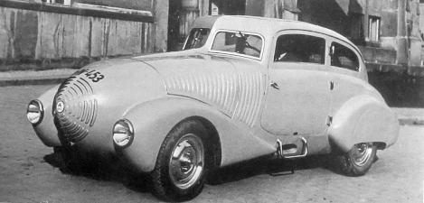 The 1931 WIKOV Supersport, Prostějov Moravia was the first produced truly aerodynamically designed automobile. 