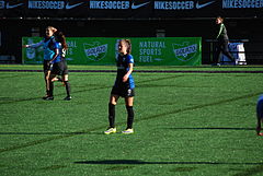 Barnes in a match against the Boston Breakers, April 2014 Srfcvsbos-041614 30.JPG