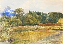 Stanislaw Maslowski, Pejzaz jesienny z Rybiniszek (Autumn landscape of Rybiniszki), watercolor, 1902 Stanislaw Maslowski (1853-1926), Autumn landscape in Rybiniszki, 1902.jpeg