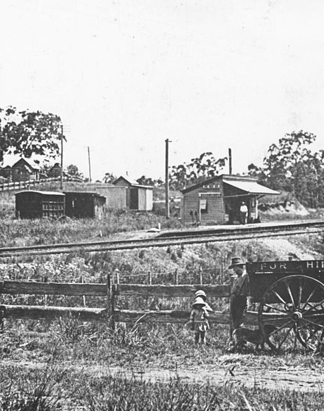 Looking towards the railway station, Beerburrum, 1916