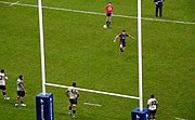 Jones converts a try, Wales v Fiji, 2010 Stephen Jones Converts the Try (5190212163).jpg