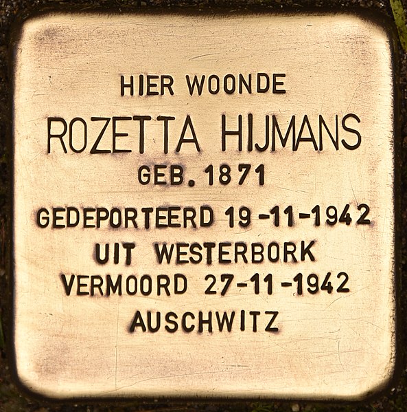 File:Stolperstein für Rozetta Hijmans 2 (Zaltbommel).jpg