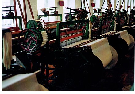 A Northrop loom manufactured by Draper Corporation in the textile museum, Lowell, Massachusetts.