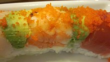 Colourful rainbow roll Sunny Sushi rainbow roll.JPG