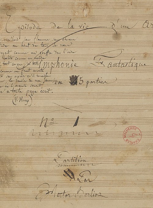 Title page of the manuscript score