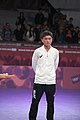 Deutsch: Tischtennis bei den Olympischen Jugend-Sommerspielen 2018: Tag 4, 10. Oktober 2018, Jungen-Einzel, Siegerehrung - Gold: Wang Chuqin (CHN), Silber: Tomokazu Harimoto (JPN), Bronze: Kanak Jha (USA); Medaillen überreicht durch IOC-Mitglied William Frederick Blick (UGA), Maskottchen überreicht durch ITTF-Präsident Thomas Weickert (GER) English: Fencing at the 2018 Summer Youth Olympics at 10 October 2018 –Boys' single medail ceremony – Gold: Wang Chuqin (CHN), Silber: Tomokazu Harimoto (JPN), Bronze: Kanak Jha (USA)); Medal presenter: IOC member William Frederick Blick (UGA), Mascot presenter: ITTF President Thomas Weickert (GER)