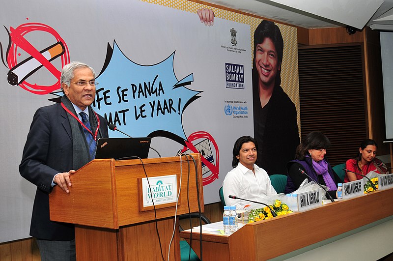 File:The Addl. Secretary, Ministry of Health and Family Welfare, Shri Keshav Desiraju addressing at the launch of the media campaign of National Tobacco Control Programme, in New Delhi. The WHO Representative.jpg