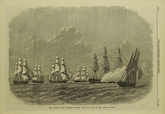 Scylla and the British Flying Squadron leaving False Bay, Cape of Good Hope on 18 October 1869 The British Flying Squadron leaving False Bay, Cape of Good Hope - ILN 1869.jpg