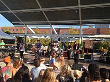 The Mowgli's performing in downtown Tulsa, Oklahoma, in September 2014 The Mowgli's Guthrie Green Tulsa 9-7-14.jpg