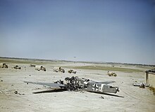 A destroyed Ju 52 in Tunisia, March 1943 The Royal Air Force in Tunisia, March 1943 TR884.jpg