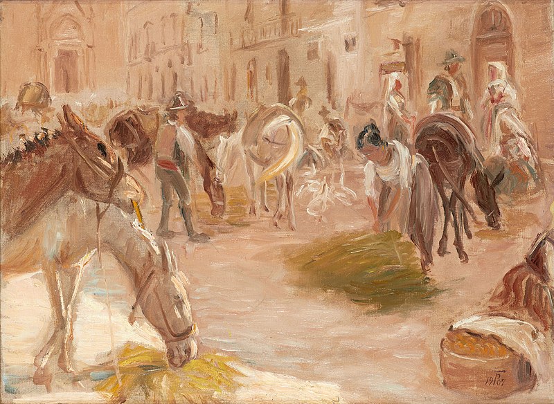 File:Theodor Philipsen - Æsler på torvet i Sulmona - 1907 - B 160.jpg