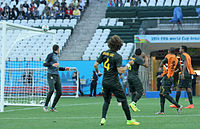 David Luiz training with Brazil before the 2014 FIFA World Cup opening match, against Croatia Training Brazilian national team before the match against Croatia at the FIFA World Cup 2014-06-11 (8).jpg
