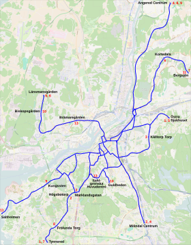 Illustrativt billede af Göteborg-sporvognstrækningen