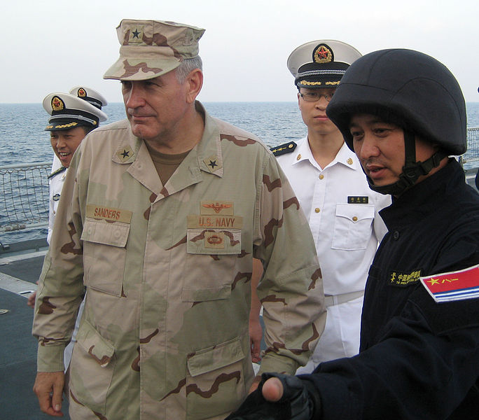 File:US Navy 091101-N-5184K-004 Rear Adm. Scott Sanders, commander of Combined Task Force (CTF) 151 speaks with junior officers aboard the People's Liberation Army Navy frigate Zhoushan (FFG 537).jpg