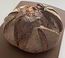 Loaf of Ukrainian rye bread from New Westminster Ukrainian Rye Sourdough (New Westminster).jpg