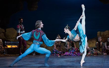Vadim Muntagirov and Alina Cojocaru in the roles of Conrad and Medora in Le Corsaire produced by the English National Ballet