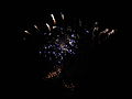 The fireworks display after Ventnor Carnival 2011, along the seafront at Ventnor, Isle of Wight.