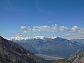 View west across the Donjek valley toward the largest mountains of Yukon