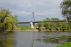 Pohled na most z rakouského břehu řeky