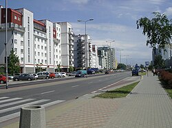 The multifamily residential buildings at Komisji Edukacji Narodowej Avenue, in Stokłosy, in 2011.