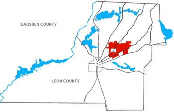 Location of Weelaunee Plantation in 1947. Weelaunee Plantation.png