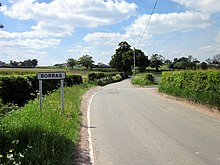 Road sign for Borras Welcome to Borras - geograph.org.uk - 3494108.jpg