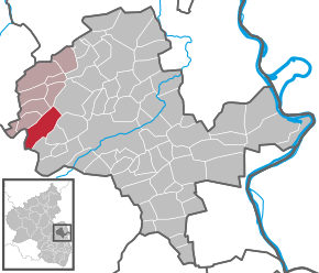 Poziția Wendelsheim pe harta districtului Alzey-Worms