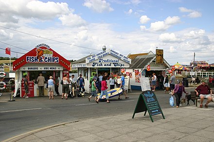 Fish and chip stalls in Dorset