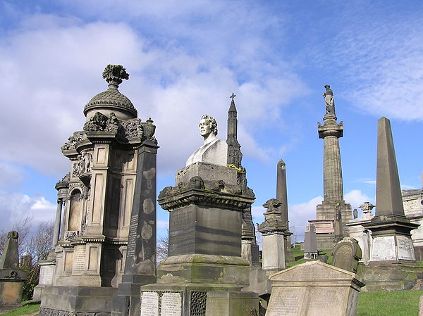 Monuments on the summit of the Glasgow Necropolis hill