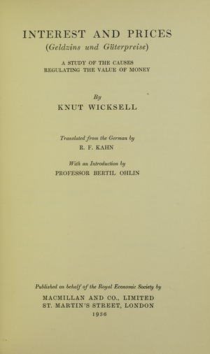 Knut Wicksell: Biographie, Contributions théoriques, Postérité