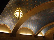 Globe light fixtures and vestibule mosaics