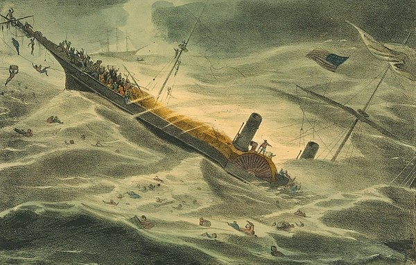 A depiction of the sinking