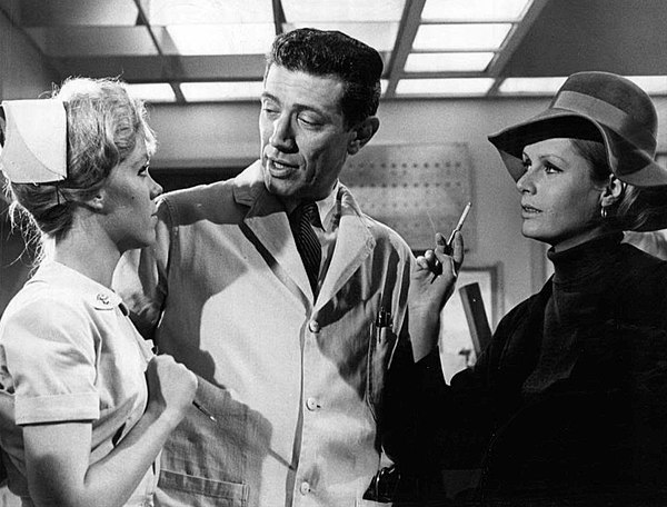 Zina Bethune, Joseph Campanella and guest star Diana Hyland in a scene from the program, 1965.
