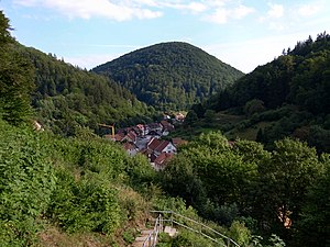 View from the Zorg bell tower south to the Großer Staufenberg