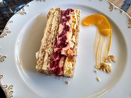 The most popular cake in Belgrade is the Moskva Shnit (Moscow Cake) made by Hotel Moskva