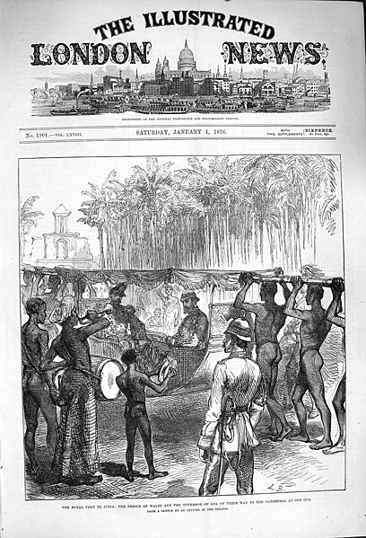 File:*"The Prince of Wales and the Governor of Goa on their way to the Cathedral of Old Goa," from the Illustrated London News, 1876.jpg