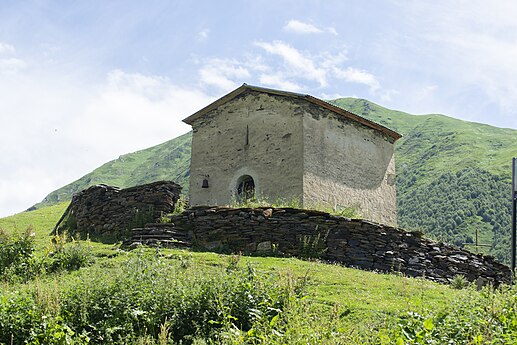 Djibiani St. George church - a medieval church in the Mestia Municipality in Georgia's region of Svaneti, Photographer: Vaxojanjgava
