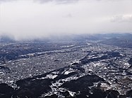 冬の武甲山から眺める秩父市内