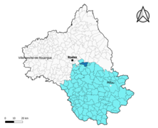 Le Vibal dans l'arrondissement de Millau en 2020.