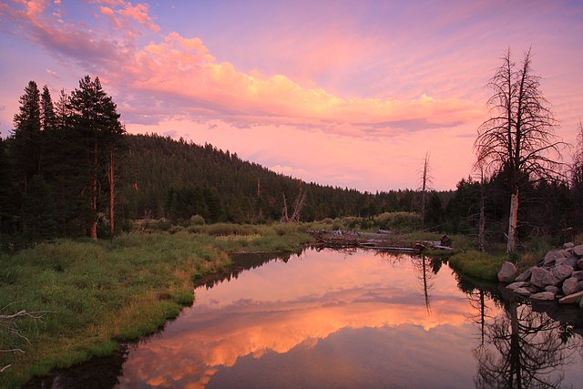 Sunset over the Little Truckee River