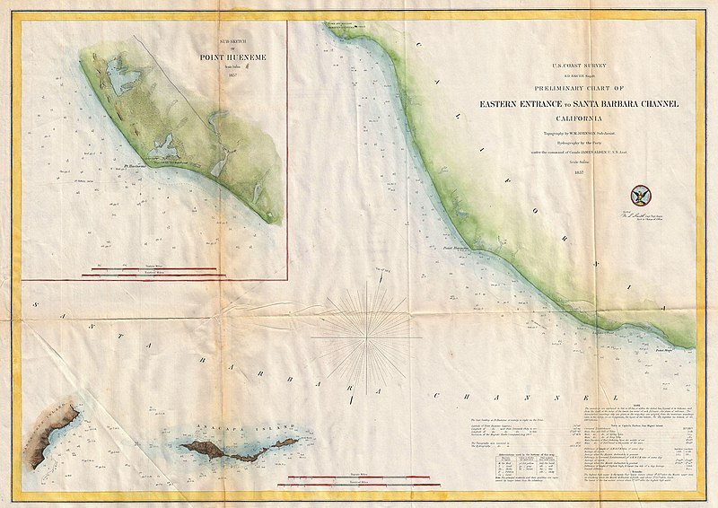 File:1857 U.S. Coast Survey Map of the Eastern Entrance to Santa Barbara Channel - Geographicus - SantaBarbaraChanne-uscs-1857.jpg