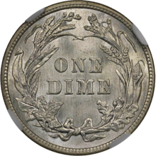 1914 Barber Dime NGC MS64plus Reverse.png