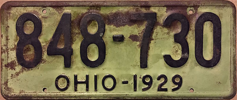 File:1929 Ohio license plate.JPG