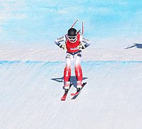 Léa Hudry på team-ski-snowboard-cross-tävlingen