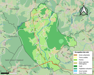 Mappa a colori che mostra l'uso del suolo.