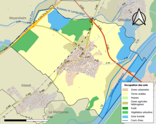 Kleurenkaart met landgebruik.