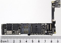 A9 (APL1022) SoC on iPhone 6s main logic board.