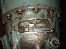 Detail of plaque on Polish-made AI-26V (LIT-3) used to power SM-1 (Mi-1 helicopter), displayed in Finnish Aviation Museum AI-26W Ivchenko engine 3.JPG