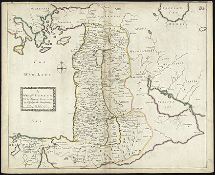 A 1692 map of Canaan, by Philip Lea