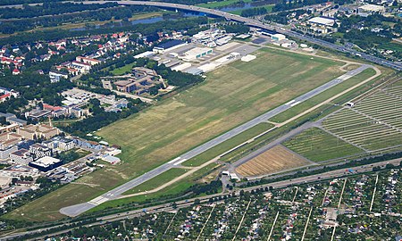 Aerial image of the Mannheim City airport